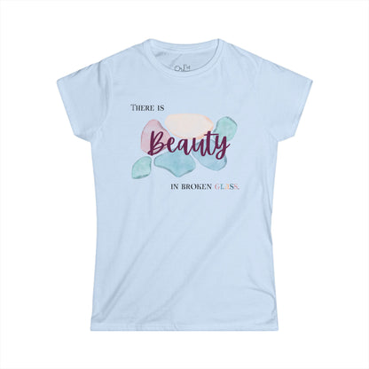 Women's Graphic T-Shirt | Beauty in Broken Glass | Casual Everyday Wear