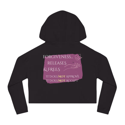Women’s Cropped Hooded Sweatshirt | Forgiveness (Back print)