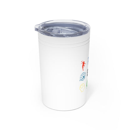Tumbler (white, grey) - Insulated Cup for Travel, Gifts, School, Adventurous, Outdoor Fun | Play Explore Grow