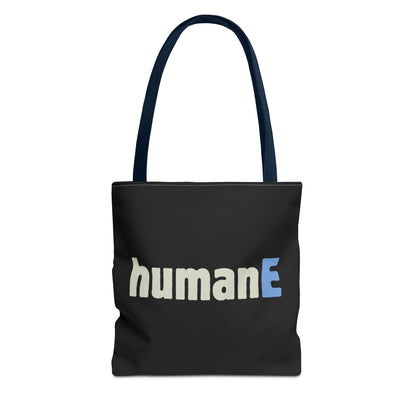 Tote Bag (Black) | humanE | Design for Book Lovers, Students, Teachers, Gifts, Everyday Use