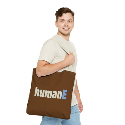 Tote Bag (Brown) | humanE | Design for Book Lovers, Students, Teachers, Gifts, Everyday Use