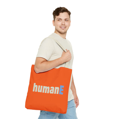 Tote Bag (Orange) | humanE | Design for Book Lovers, Students, Teachers, Gifts, Everyday Use
