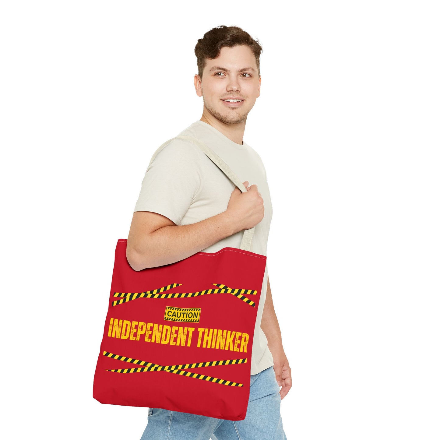 Tote Bag (Red) | Independent Thinker | Design for Book Lovers, Students, Teachers, Gifts, Everyday Use