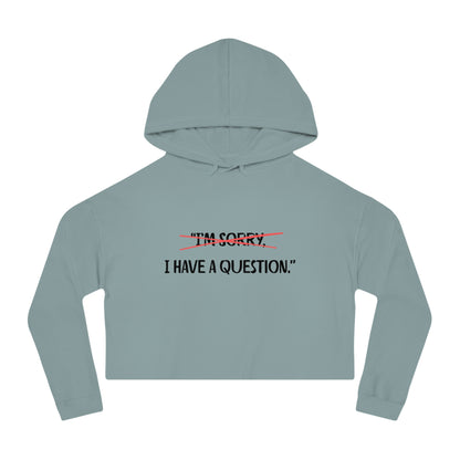 Women’s Cropped Hooded Sweatshirt | Question (Front print)
