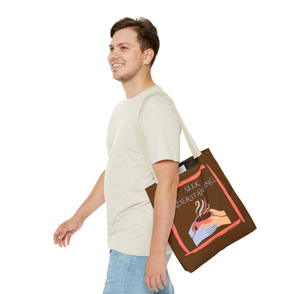 Tote Bag (Brown) | Understanding | Design for Book Lovers, Students, Teachers, Gifts, Everyday Use