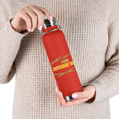 Water Bottle, Insulated Drink Container (white, black, red) | Independent Thinker