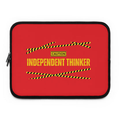 Laptop Sleeve (Red) | Independent Thinker | Stylish Tech Case, Gift for Students, Writers, Creatives, Gender-Neutral Design, Unique Laptop Pouch