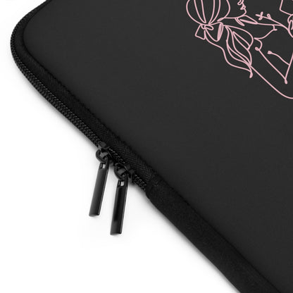 Laptop Sleeve (Black) | Insatiably Curious | Stylish Tech Case, Gift for Students, Writers, Creatives, Unique Laptop Pouch