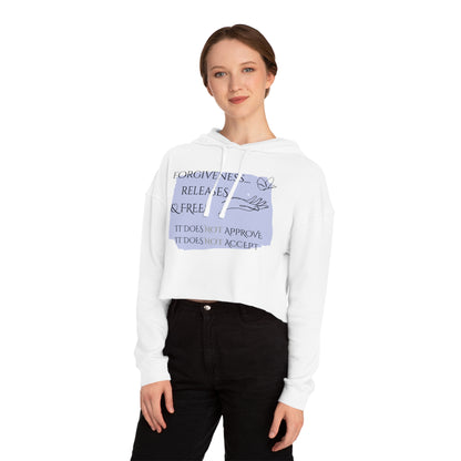 Women’s Cropped Hooded Sweatshirt | Forgiveness (Front print)