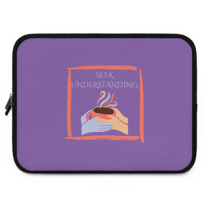 Laptop Sleeve (Purple) | Understanding | Stylish Tech Case, Gift for Students, Writers, Creatives, Gender-Neutral Design, Unique Laptop Pouch