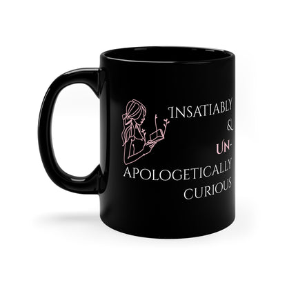 Black Coffee Mug, 11oz, both sides | Insatiably Curious