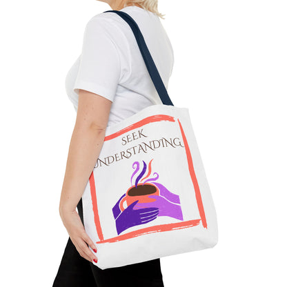 Tote Bag (White) | Understanding | Design for Book Lovers, Students, Teachers, Gifts, Everyday Use