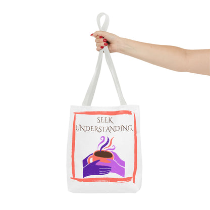 Tote Bag (White) | Understanding | Design for Book Lovers, Students, Teachers, Gifts, Everyday Use