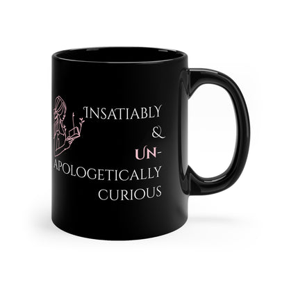 Black Coffee Mug, 11oz, both sides | Insatiably Curious