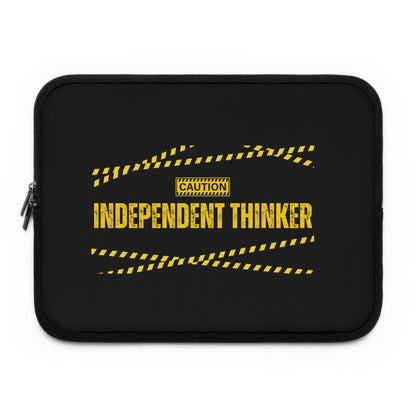 Laptop Sleeve (Black) | Independent Thinker | Stylish Tech Case, Gift for Students, Writers, Creatives, Gender-Neutral Design, Unique Laptop Pouch