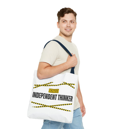 Tote Bag (White) | Independent Thinker | Design for Book Lovers, Students, Teachers, Gifts, Everyday Use