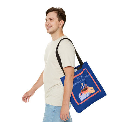 Tote Bag (Blue) | Understanding | Design for Book Lovers, Students, Teachers, Gifts, Everyday Use