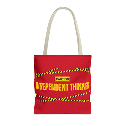 Tote Bag (Red) | Independent Thinker | Design for Book Lovers, Students, Teachers, Gifts, Everyday Use