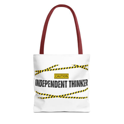 Tote Bag (White) | Independent Thinker | Design for Book Lovers, Students, Teachers, Gifts, Everyday Use