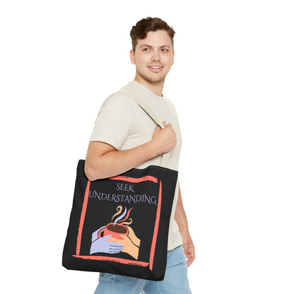 Tote Bag (Black) | Understanding | Design for Book Lovers, Students, Teachers, Gifts, Everyday Use