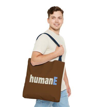 Tote Bag (Brown) | humanE | Design for Book Lovers, Students, Teachers, Gifts, Everyday Use