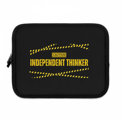 Laptop Sleeve (Black) | Independent Thinker | Stylish Tech Case, Gift for Students, Writers, Creatives, Gender-Neutral Design, Unique Laptop Pouch