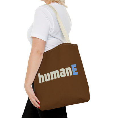 Tote Bag (Brown) | humanE | Design for Book Lovers, Students, Teachers, Gifts, Everyday Use