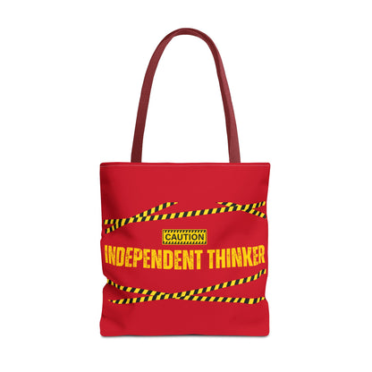 Tote Bag (Red) | Independent Thinker | Design for Book Lovers, Students, Teachers, Gifts, Everyday Use