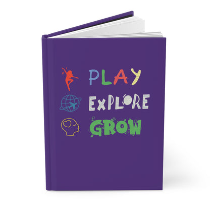 Hardcover Journal (Purple) | Play Explore Grow | Perfect for Writers, Students, Gifts, Self-Reflection, Journaling