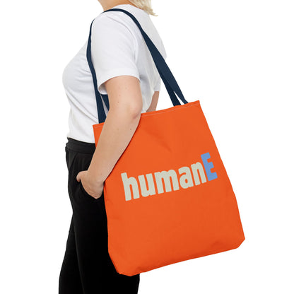 Tote Bag (Orange) | humanE | Design for Book Lovers, Students, Teachers, Gifts, Everyday Use