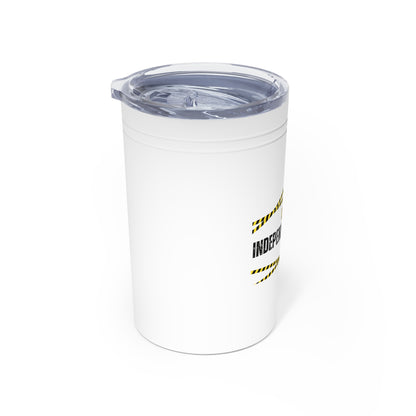 Tumbler (white, grey) - Insulated Cup for Travel, Gifts, School, Adventurous, Inspirational, Outdoor Fun | Independent Thinker