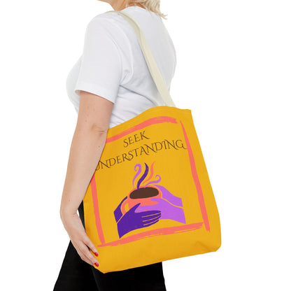 Tote Bag (Yellow) | Understanding | Design for Book Lovers, Students, Teachers, Gifts, Everyday Use