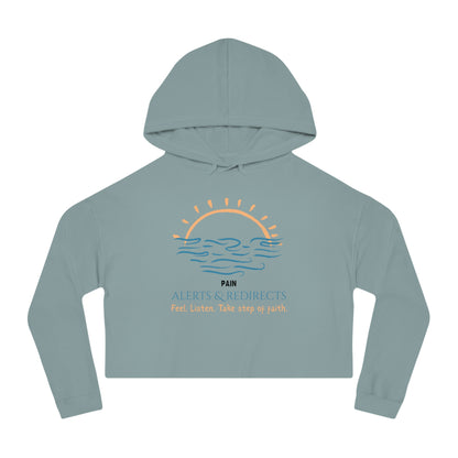 Women’s Cropped Hooded Sweatshirt | Redirect (Front print)