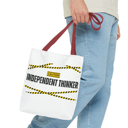 Tote Bag (White) | Independent Thinker | Design for Book Lovers, Students, Teachers, Gifts, Everyday Use