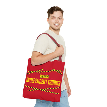 Tote Bag (Red) | Independent Thinker | Design for Book Lovers, Students, Teachers, Gifts, Everyday Use