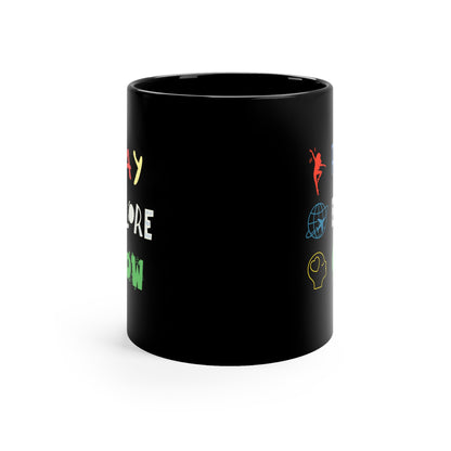 Black Coffee Mug, 11oz, both sides | Play Explore Grow