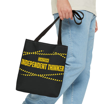 Tote Bag (Black) | Independent Thinker | Design for Book Lovers, Students, Teachers, Gifts, Everyday Use