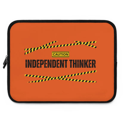 Laptop Sleeve (Orange) | Independent Thinker | Stylish Tech Case, Gift for Students, Writers, Creatives, Gender-Neutral Design, Unique Laptop Pouch