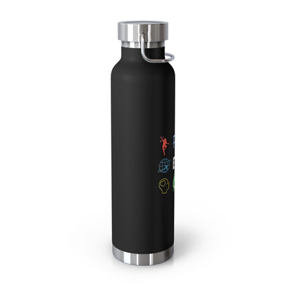 Water Bottle, Insulated Drink Container (white, black) | Play Explore Grow