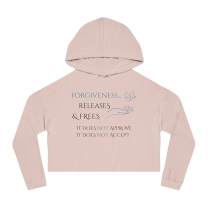 Women’s Cropped Hooded Sweatshirt | Forgiveness (Front print)