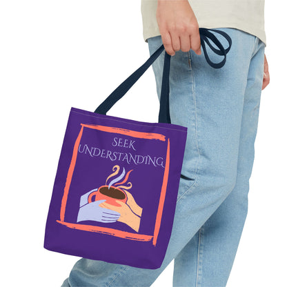Tote Bag (Purple) | Understanding | Design for Book Lovers, Students, Teachers, Gifts, Everyday Use