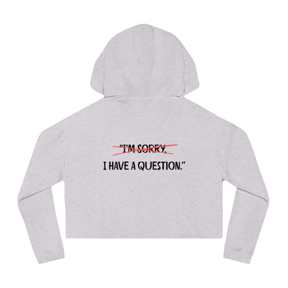 Women’s Cropped Hooded Sweatshirt | Question (Back print)