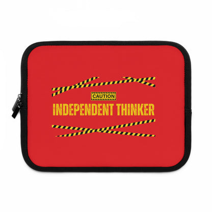 Laptop Sleeve (Red) | Independent Thinker | Stylish Tech Case, Gift for Students, Writers, Creatives, Gender-Neutral Design, Unique Laptop Pouch