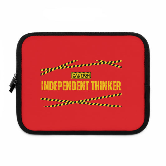 Laptop Sleeve (Red) | Independent Thinker | Stylish Tech Case, Gift for Students, Writers, Creatives, Gender-Neutral Design, Unique Laptop Pouch