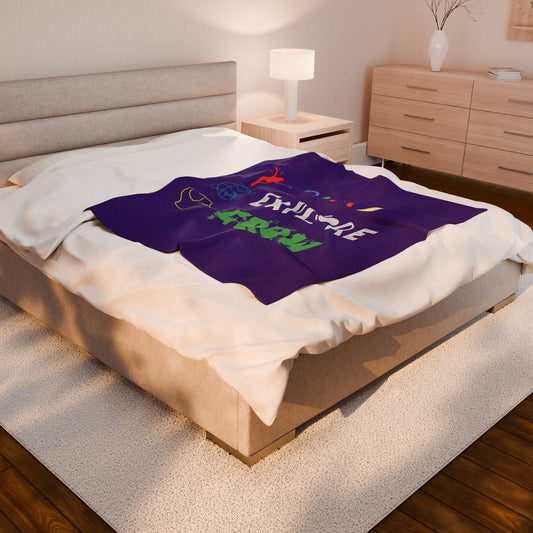 Velveteen Plush Blanket | Cozy Blanket, Inspirational Decor, Gift for Dreamers, Adventurous | Play Explore Grow