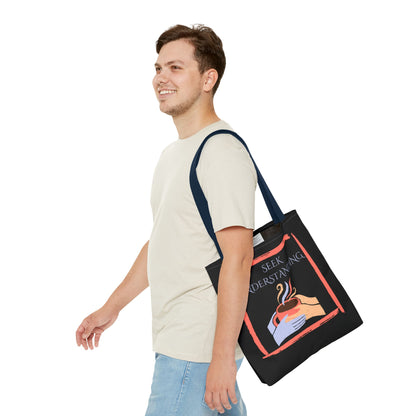 Tote Bag (Black) | Understanding | Design for Book Lovers, Students, Teachers, Gifts, Everyday Use