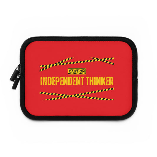 Laptop Sleeve (Red) | Independent Thinker | Stylish Tech Case, Gift for Students, Writers, Creatives, Gender-Neutral Design, Unique Laptop Pouch