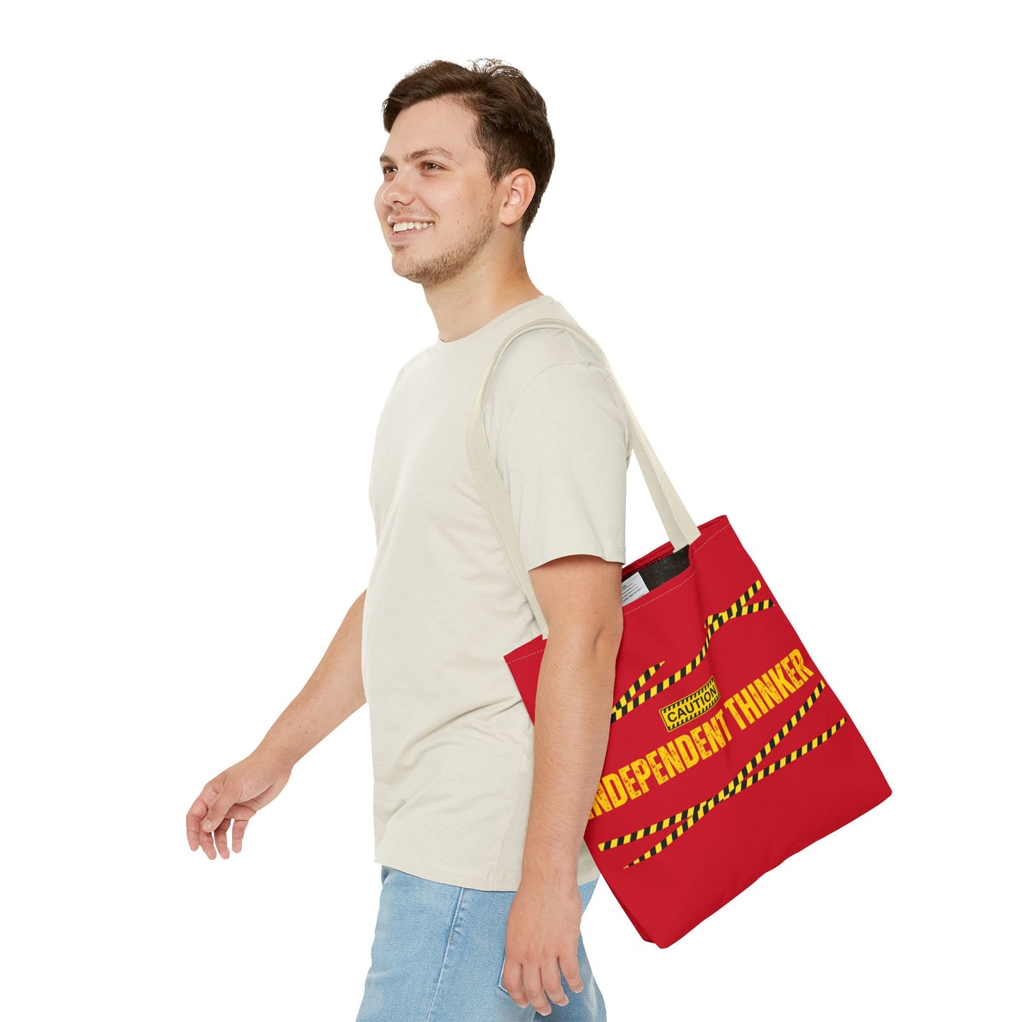 Tote Bag (Red) | Independent Thinker | Design for Book Lovers, Students, Teachers, Gifts, Everyday Use