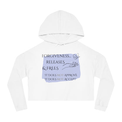 Women’s Cropped Hooded Sweatshirt | Forgiveness (Front print)