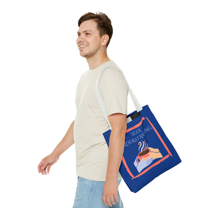 Tote Bag (Blue) | Understanding | Design for Book Lovers, Students, Teachers, Gifts, Everyday Use